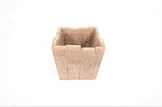 CEMENT SQ WOOD CRATE POT 7" BR