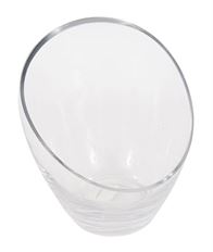 VASE 5"H 4.75"O DIAG CUT CLEAR